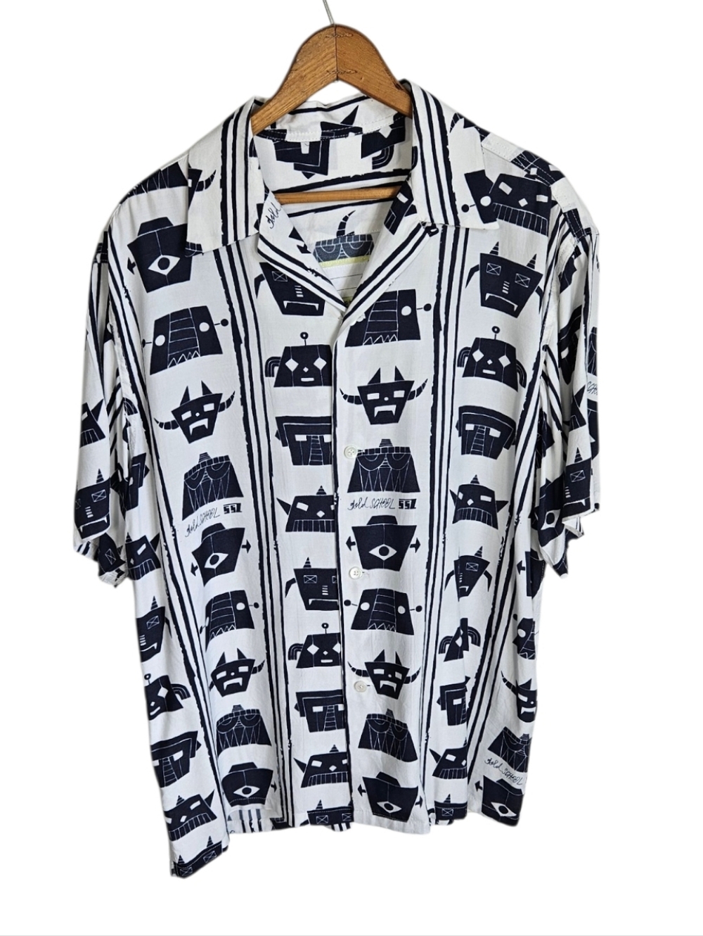 BEAMS SSZ x Gold School Men's Aloha  Short-Sleeve Button-Up Shirt, Medium